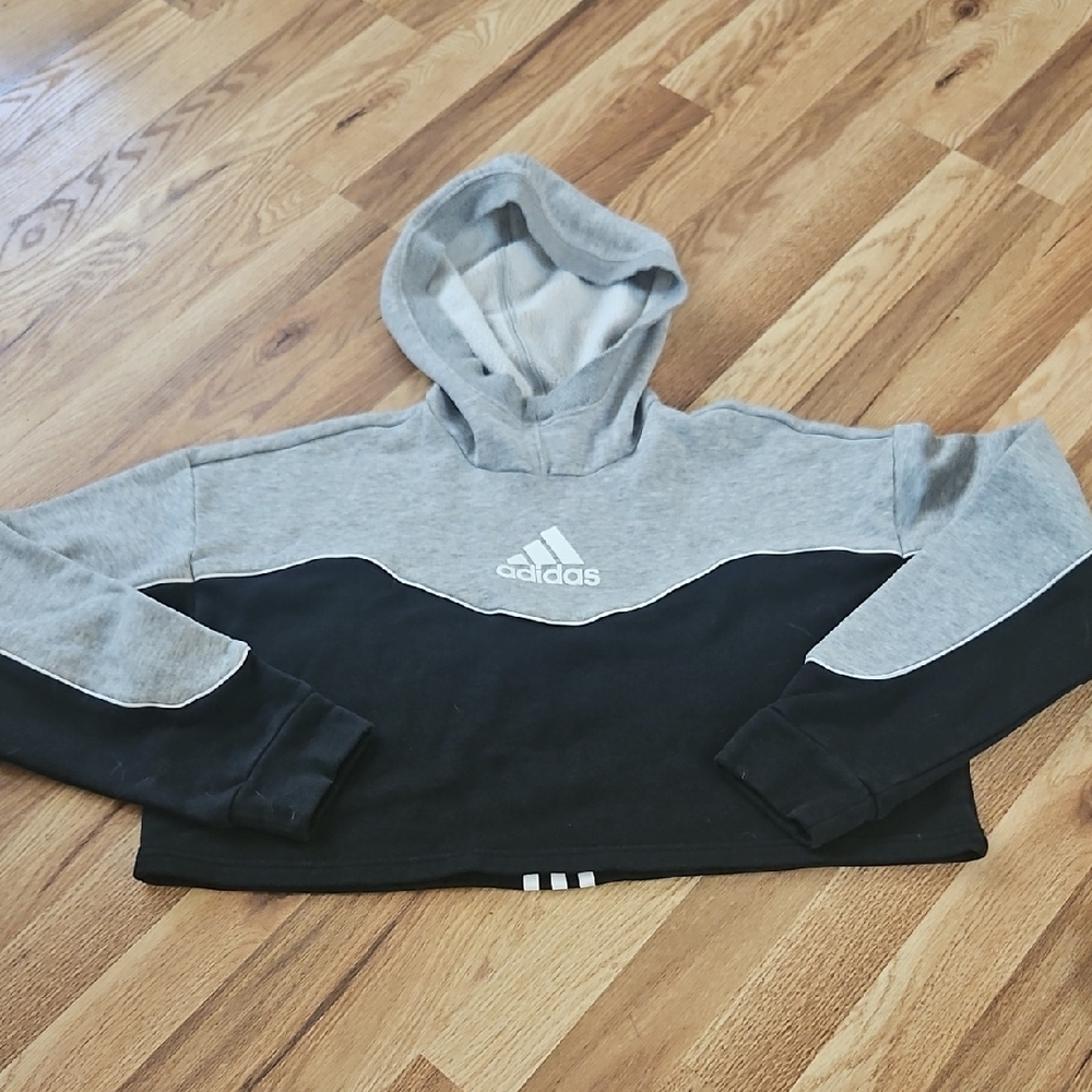 Adidas Two-Tone Gray and Black Hoodie